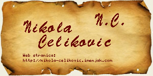 Nikola Čeliković vizit kartica